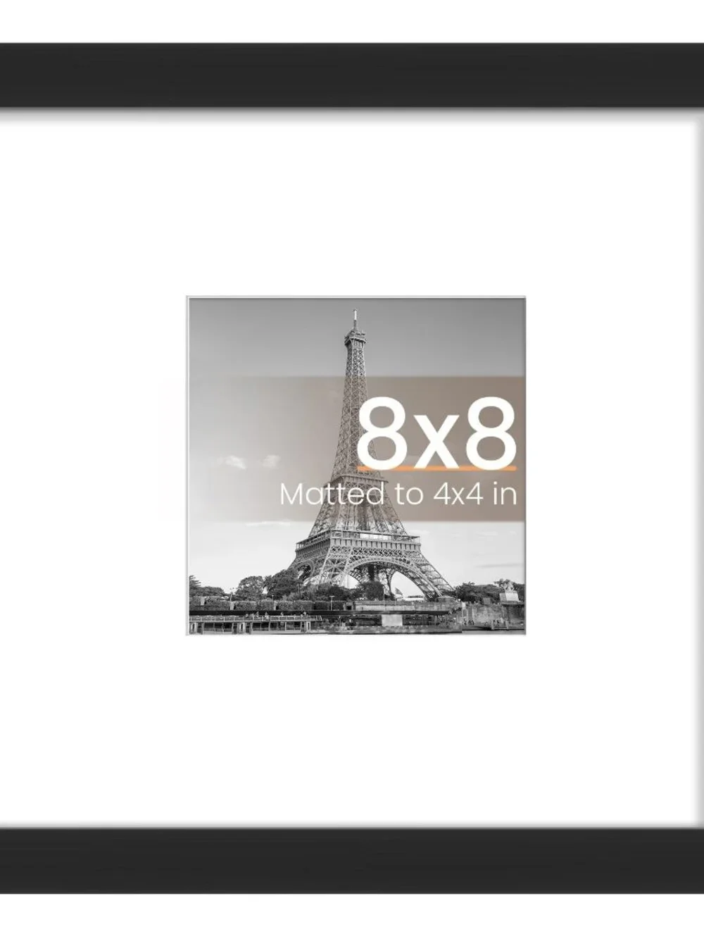 upsimples 8x8 Picture Frame, Display Pictures 4x4 with Mat or 8x8 Without Mat, W